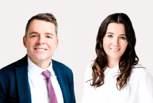 Die Geschäftsführer von Precoplat Andreas Brüggen (links) und Katharina Völker (rechts). - Urheber: Lichthalle / Fredda Weiler